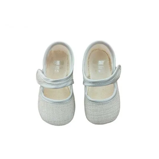 Zapatos bebé niña Cuquito de lino beige