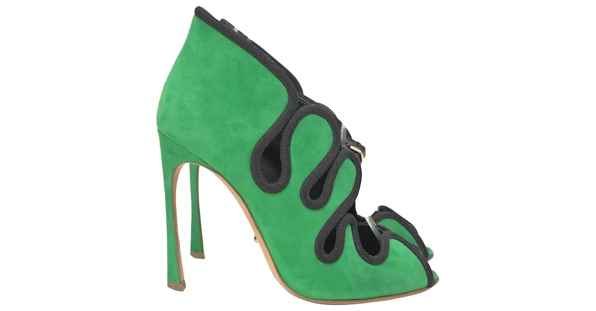 Zapatos Lagoon Cut Out Sergio Rossi en ante verde 