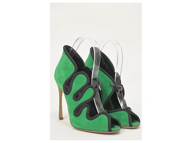Zapatos Lagoon Cut Out Sergio Rossi en ante verde 