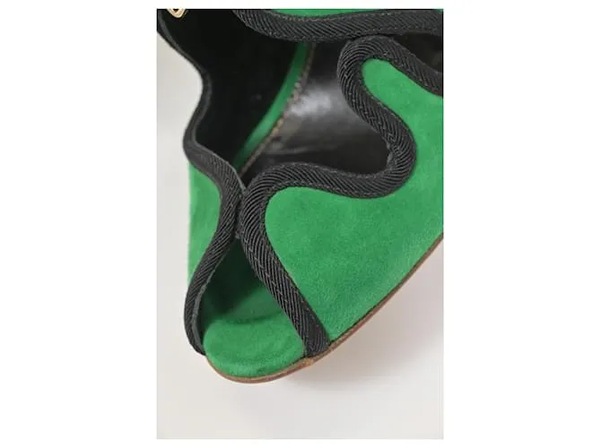 Zapatos Lagoon Cut Out Sergio Rossi en ante verde 