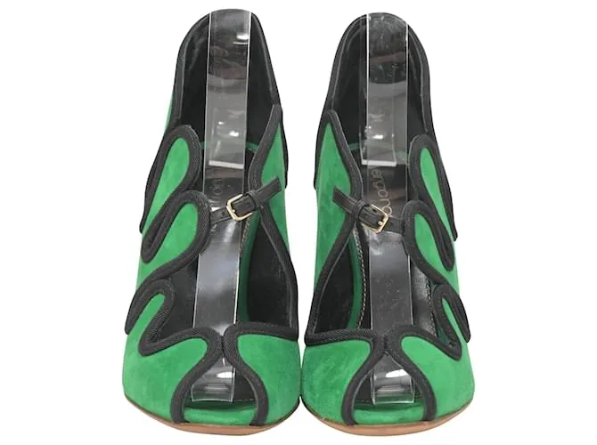 Zapatos Lagoon Cut Out Sergio Rossi en ante verde 